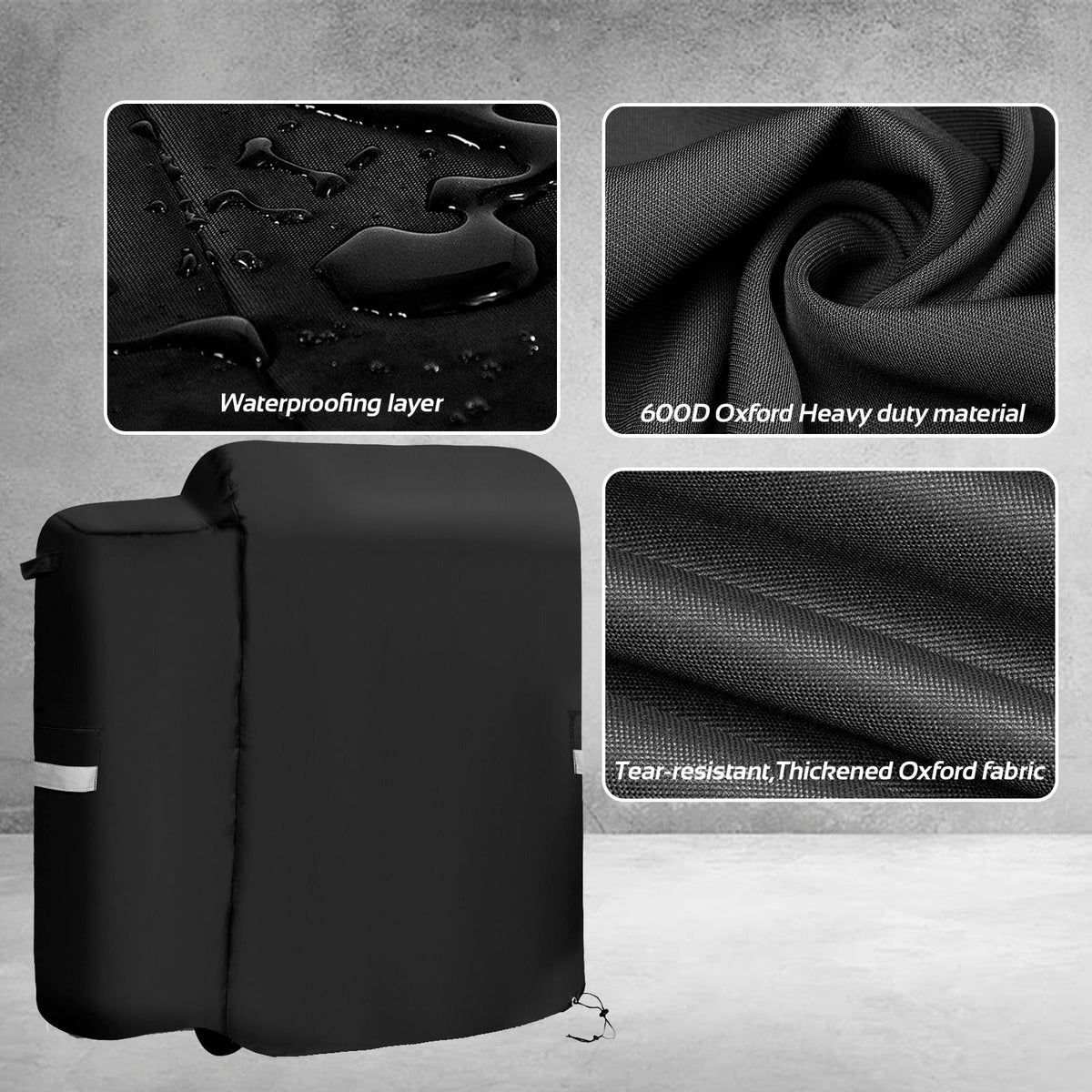 BBQ-Yummy pit boss 700 series cover shows durable protection against sun and snow.