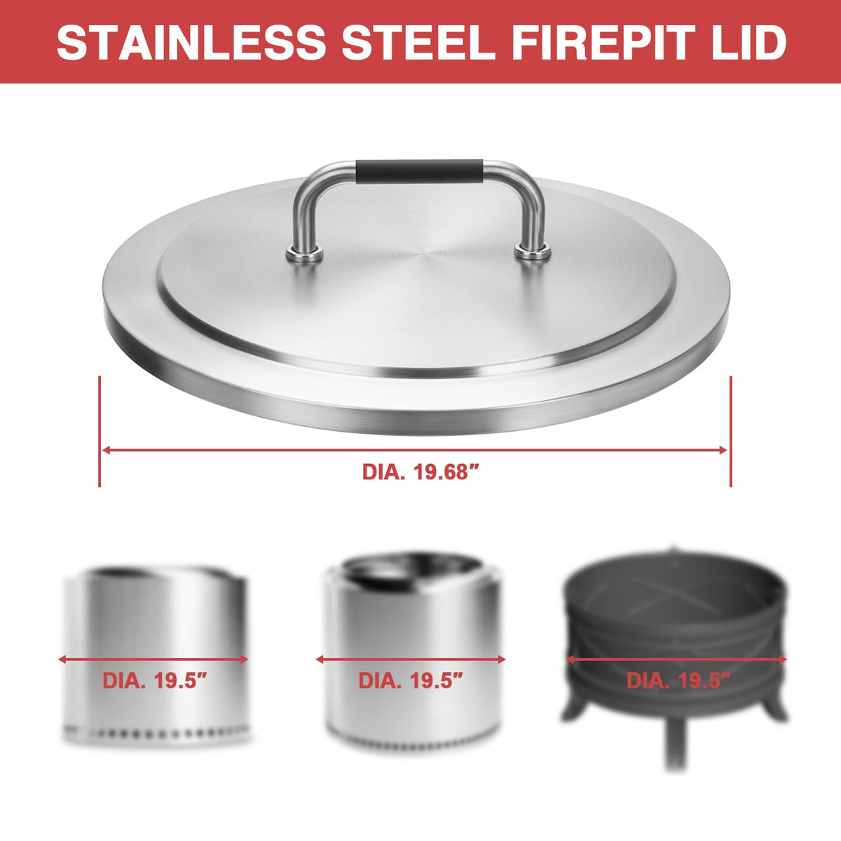 BBQ-Yummy lid with heat resistant handle makes removal easy