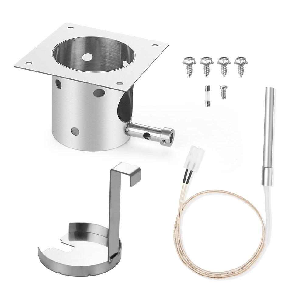 BBQ-Yummy stainless fire burn pot close-up, durable steel for reliable pellet grilling