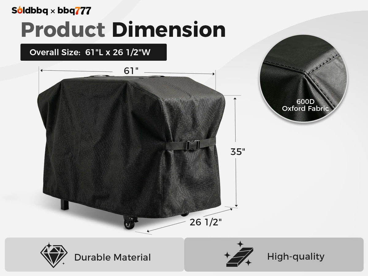 bbq777 600D waterproof griddle cover protecting a Blackstone hood