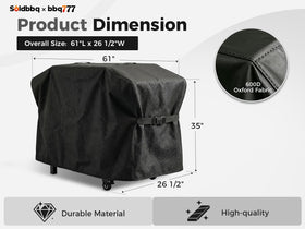 bbq777 600D waterproof griddle cover protecting a Blackstone hood