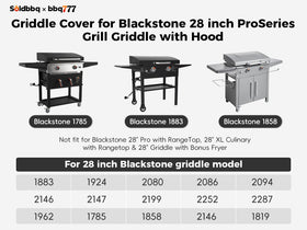 bbq777 28-inch proseries griddle cover protecting against snow and dust