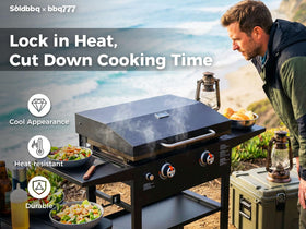 bbq777 sturdy construction preserves heat and reduces cooking time.