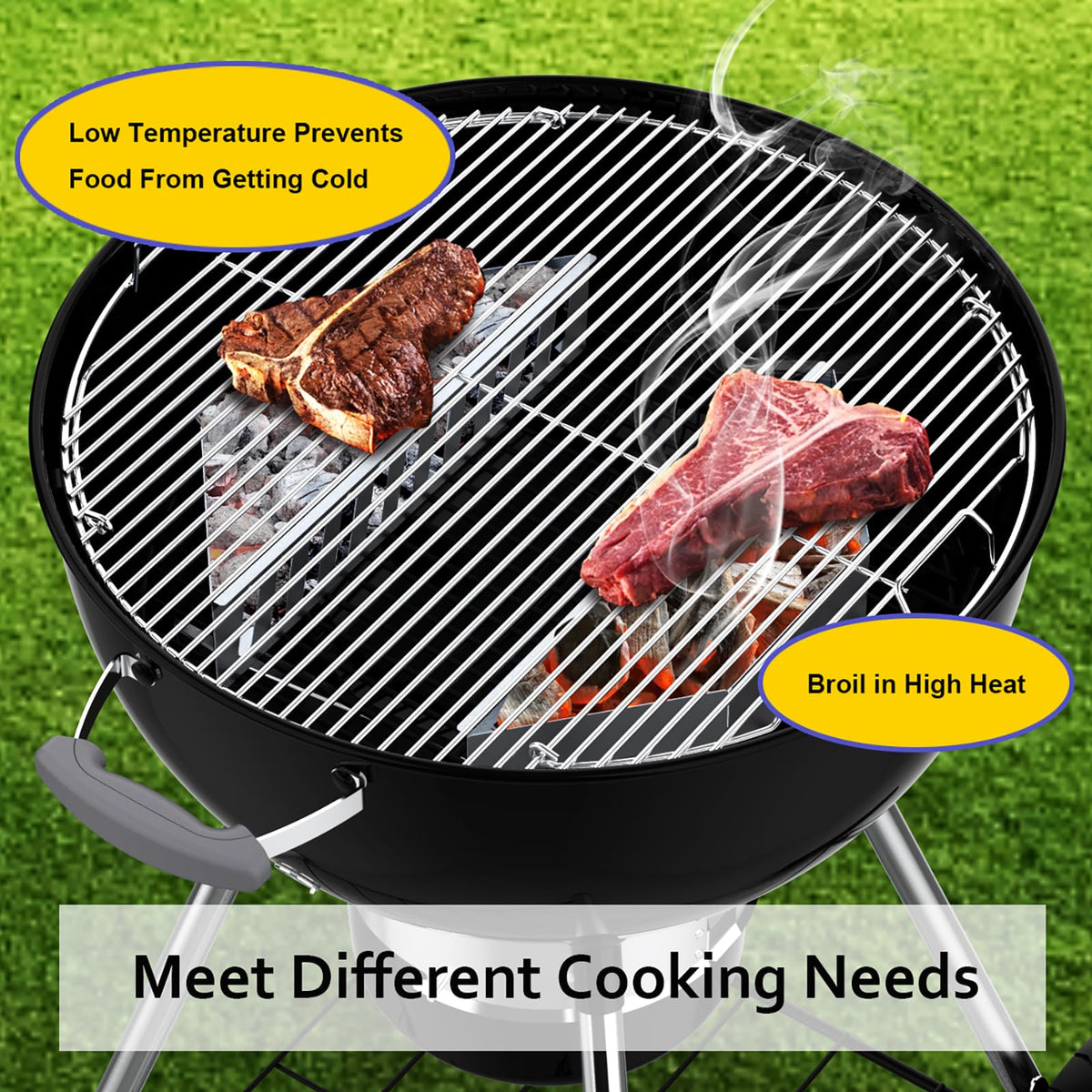 BBQCuker basket enables direct and indirect grilling with wood chips