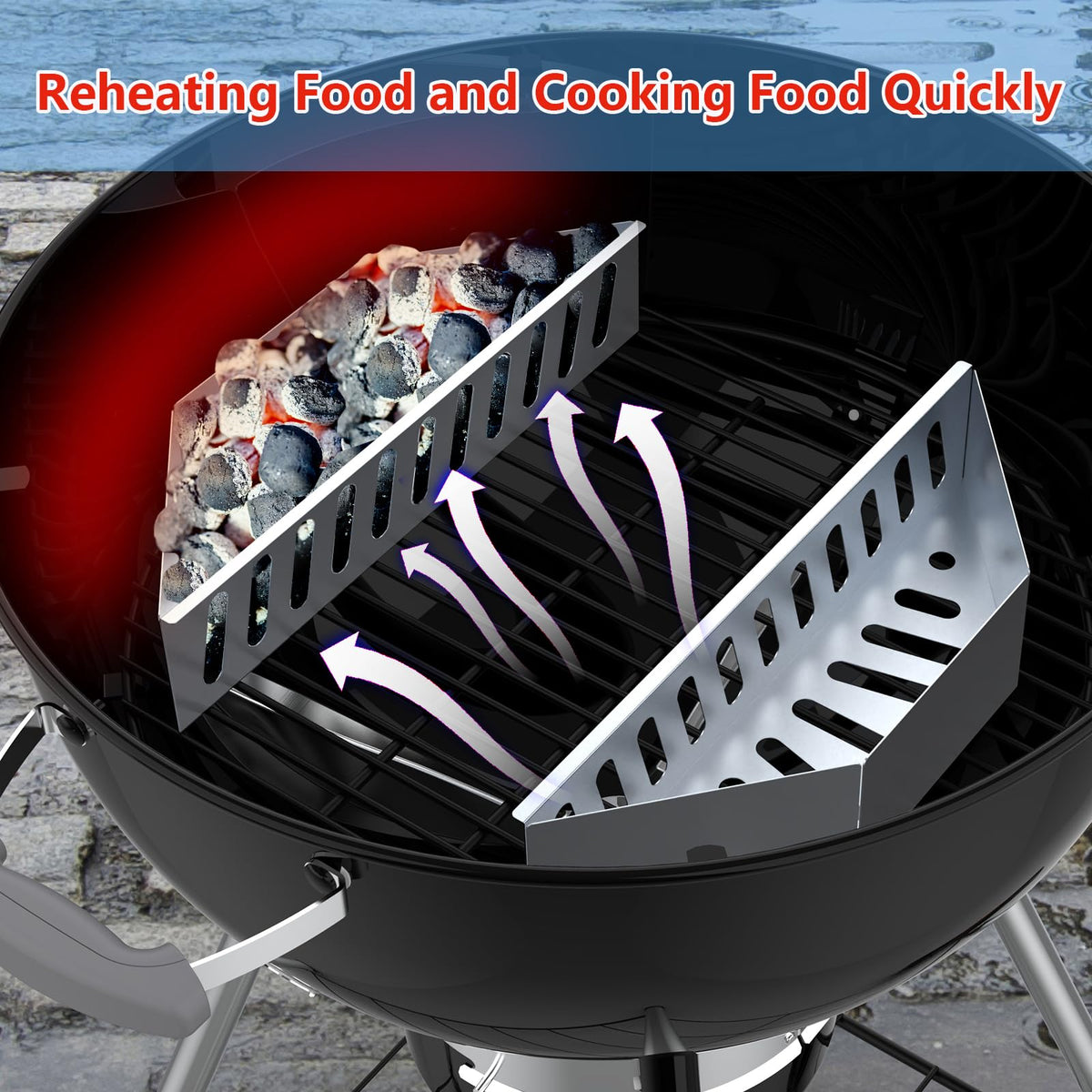 BBQCuker easy-clean charcoal basket rinses clean after grilling