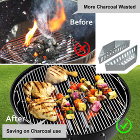 BBQCuker large-capacity basket holds more charcoal for longer cooks