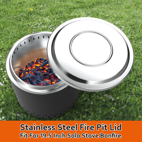 BBQCuker stainless steel lid provides rust resistance for outdoor pits.