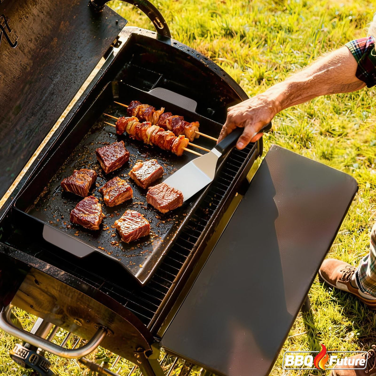 BBQ Future compatibility highlights fit with many grills and stoves.