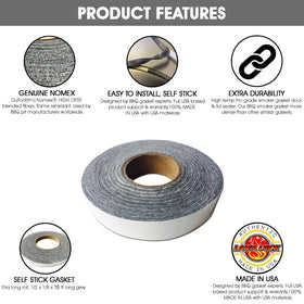 BBQgaskets Lavalock adhesive roll image highlighting easy installation and strong seal