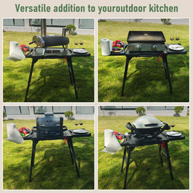 BBQMall stand with 6 hooks and safety locks for organization