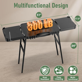 BBQMall double-side shelf with towel holder for prep