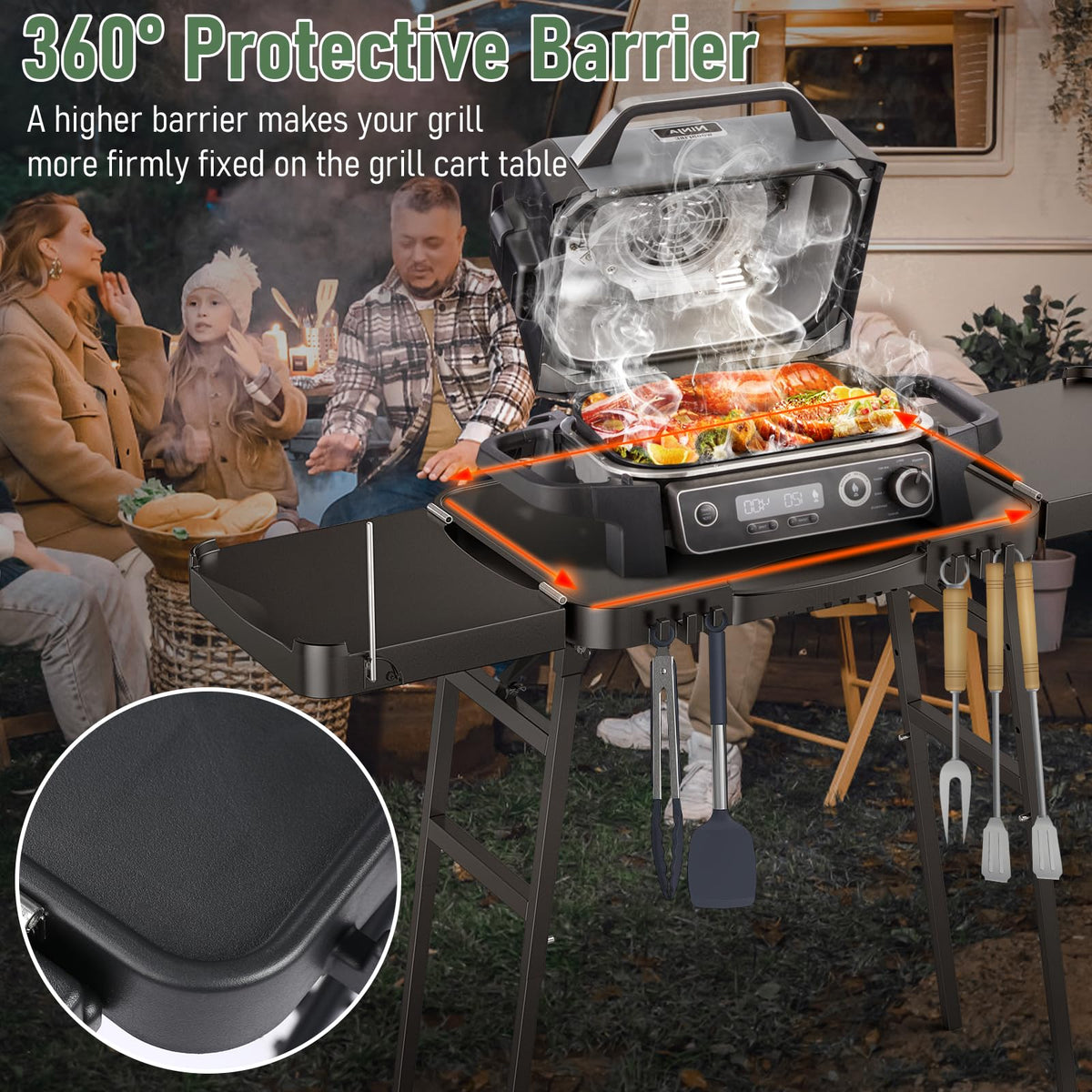 BBQMall quick-fold stand folds in 20 seconds