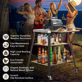 BBQMall stainless steel top cleans easily for repeated use.