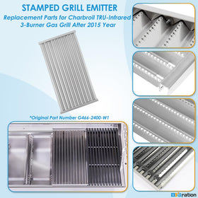 BBQration 17in grill grates cast-iron set closeup showcases durable searing surface.