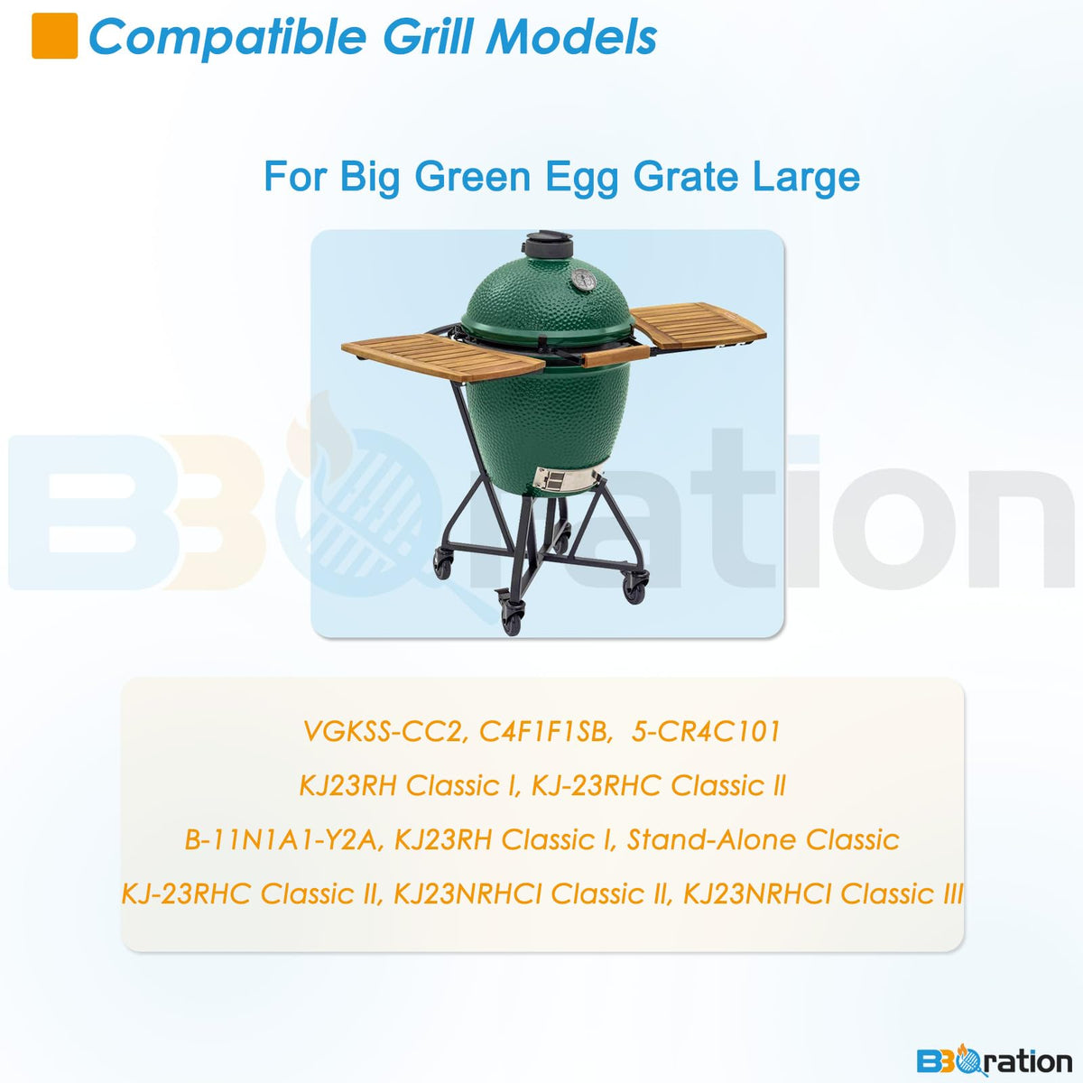 BBQration 18 3/16 inch grate fits 18 inch grills for versatile use.