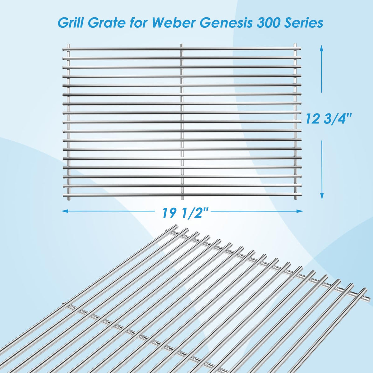 BBQration 19.5-inch by 12.75-inch grates for Genesis 300 Series.