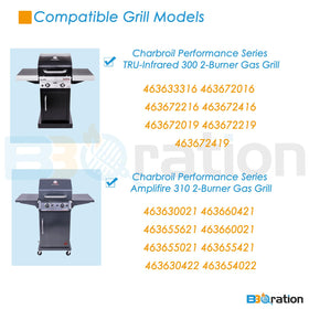 BBQration 2-pack porcelain steel emitter grates for Charbroil Amplifire, built to last