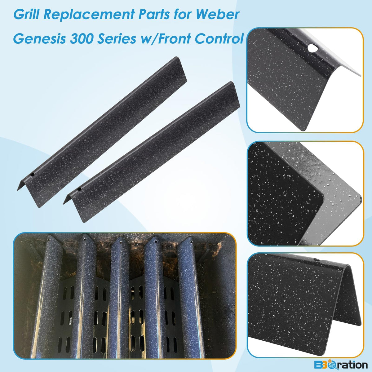 BBQration 62752 Burner Tubes: durable replacement for consistent flame.
