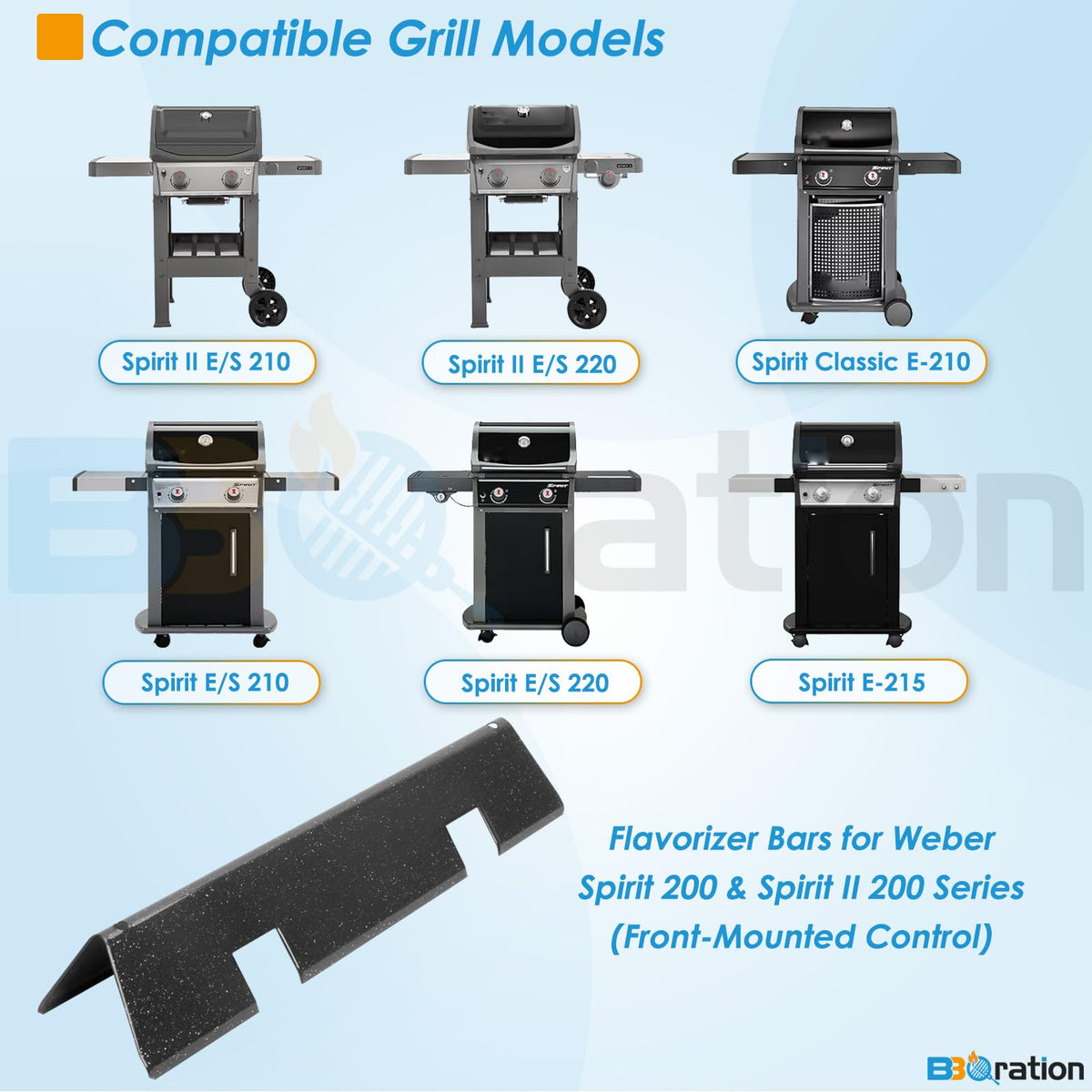 BBQration 7635 flavorizer bars with porcelain enamel finish for lasting grilling surfaces.