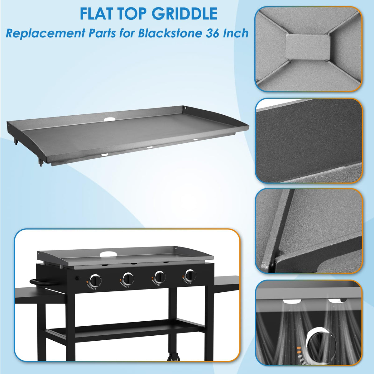 BBQration griddle top back-X design improves heat recovery