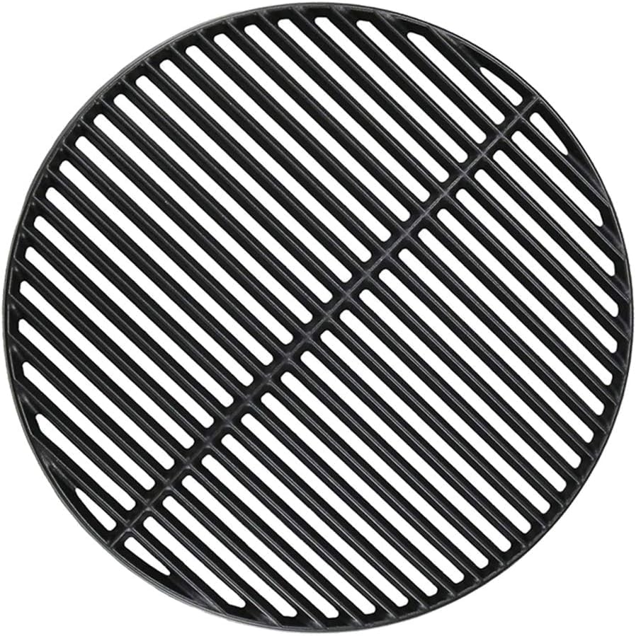 BBQration cast iron grate for Big Green Egg Large provides steady heat.