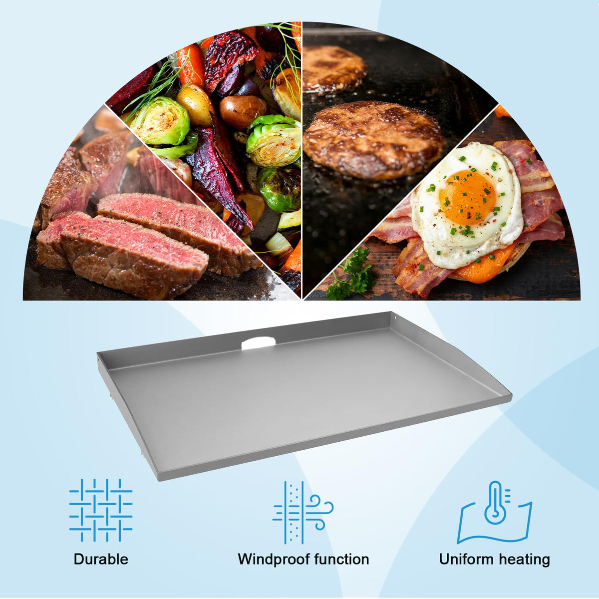BBQration durable 36-inch griddle top withstands high heat