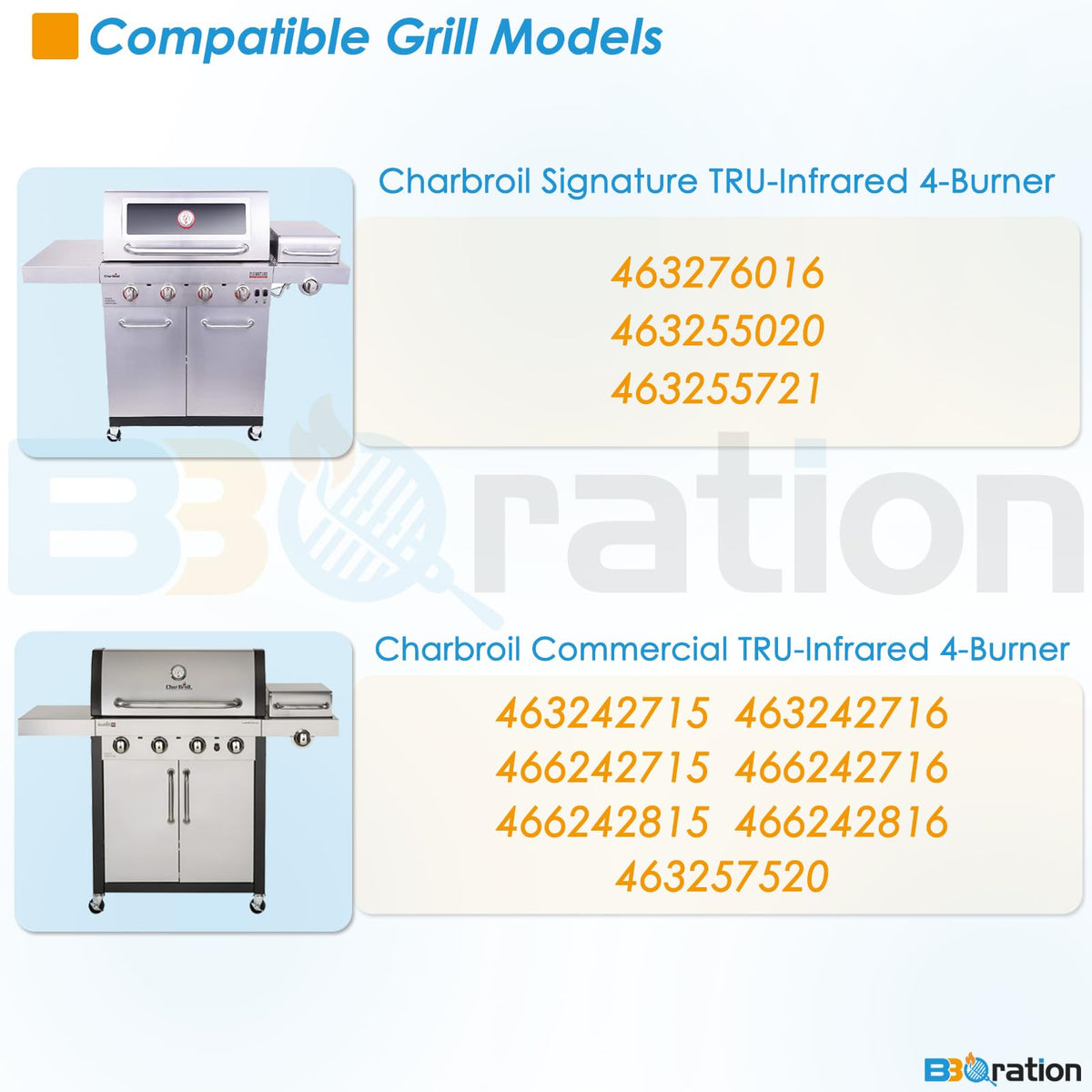 BBQration emitters 17-inch x 30-inch total provide reliable heat coverage.