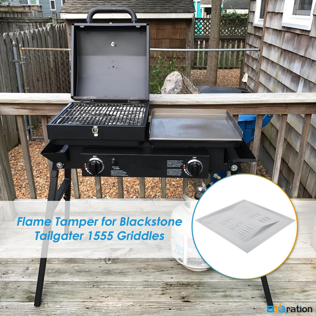BBQration flame tamper installation for Blackstone 1555 made simple.