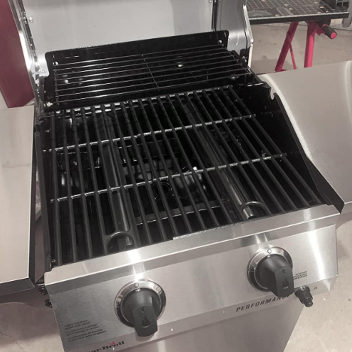 BBQration grates installed on a Charbroil grill demonstrating a snug fit.