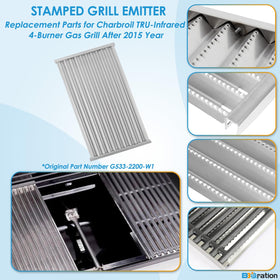 BBQration matte cast-iron grates 17-inch x 9-1/2-inch offer strong sear.