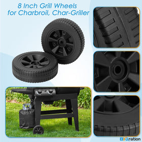 BBQration grill wheels compatibility with Char-Broil, smooth mobility for gas grills.