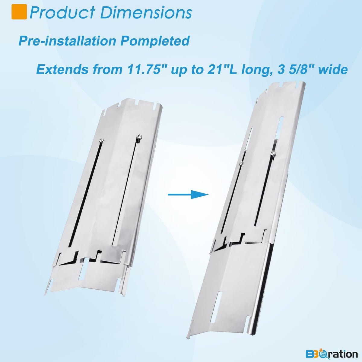 BBQration heat plate reverse option reaches 18.37 inches for compact setups.
