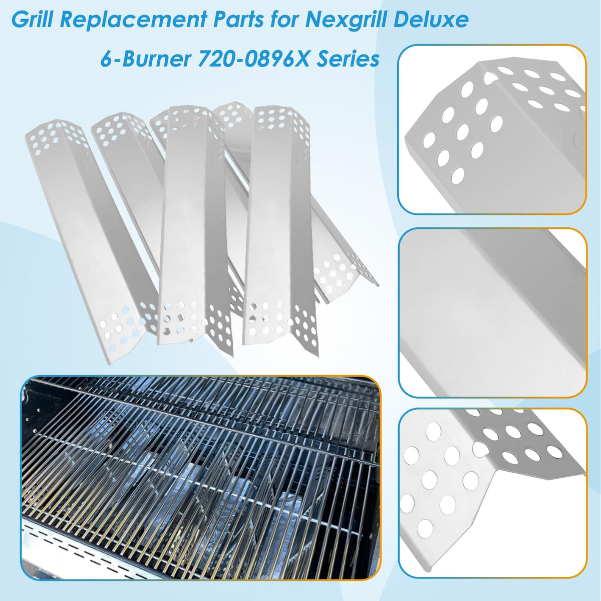 BBQration Nexgrill 6-pack heat plates for durable protection and even heat