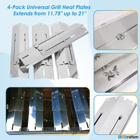 BBQration universal heat shield fits Charbroil, Nexgrill, Brinkmann and more grills.