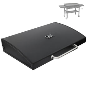 BBQration hinged lid on Blackstone 36 Omnivore enables hands-free operation.