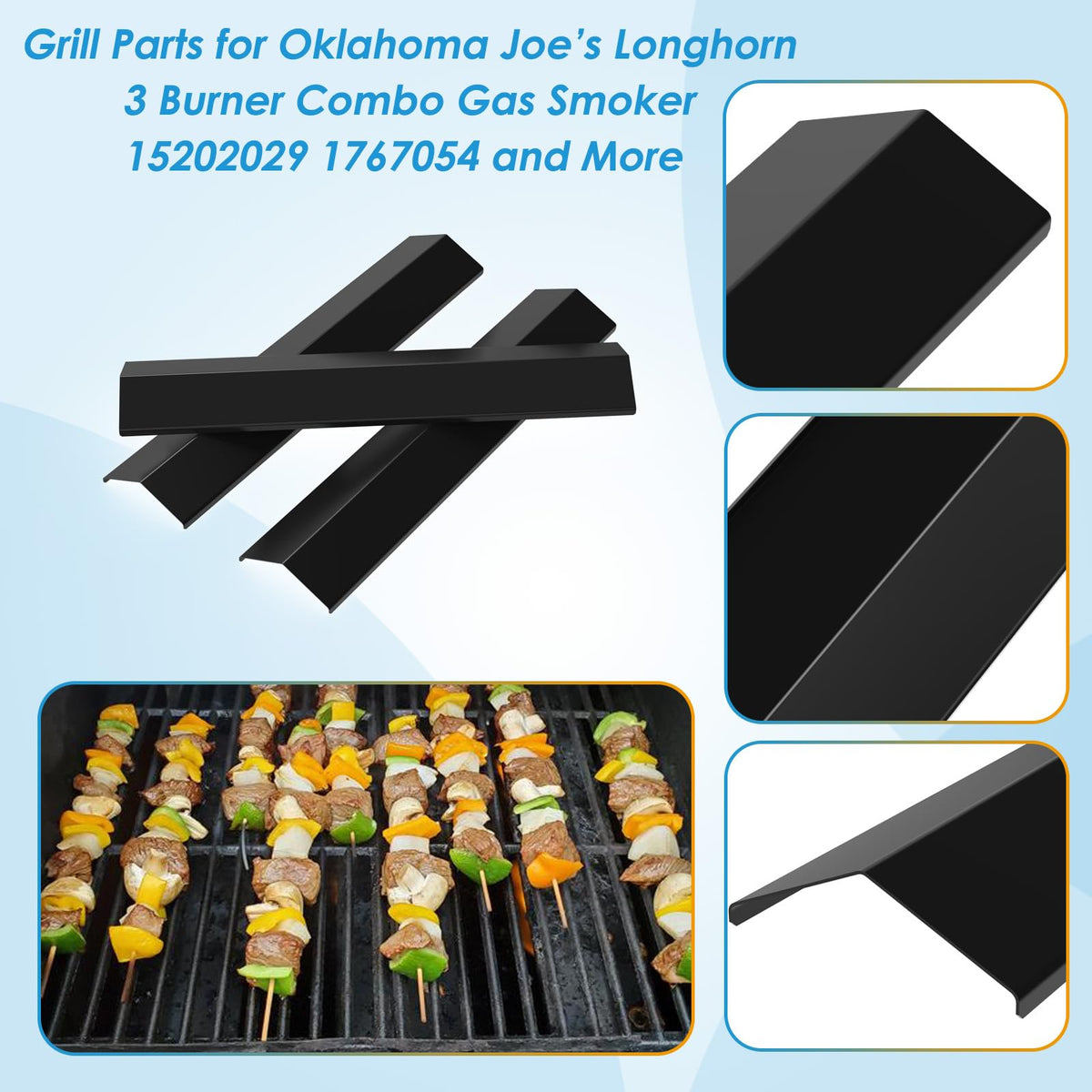 BBQration Longhorn burner 3-pack ensures reliable flame control.