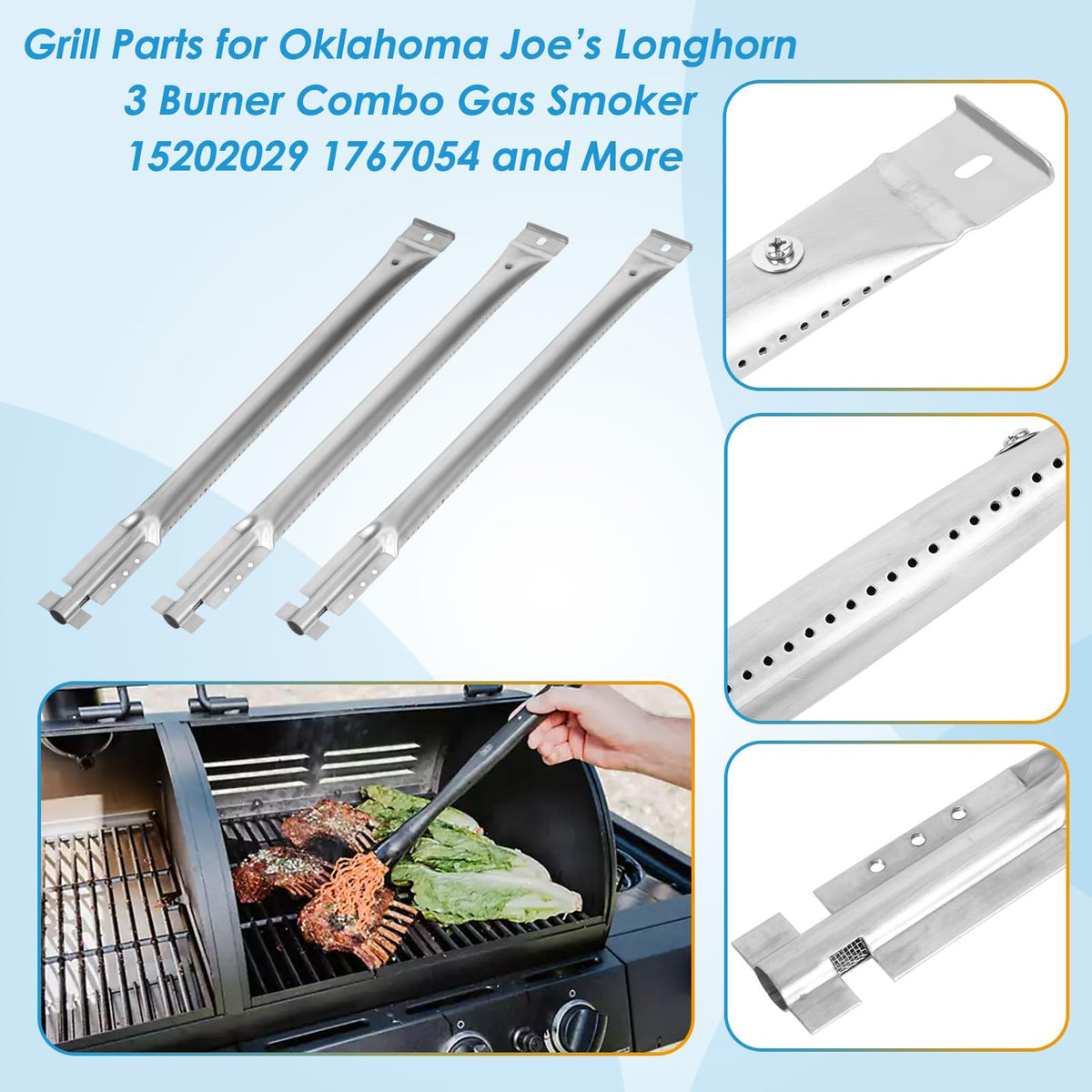 BBQration Longhorn carryover tube 2-pack supports smooth ignition.
