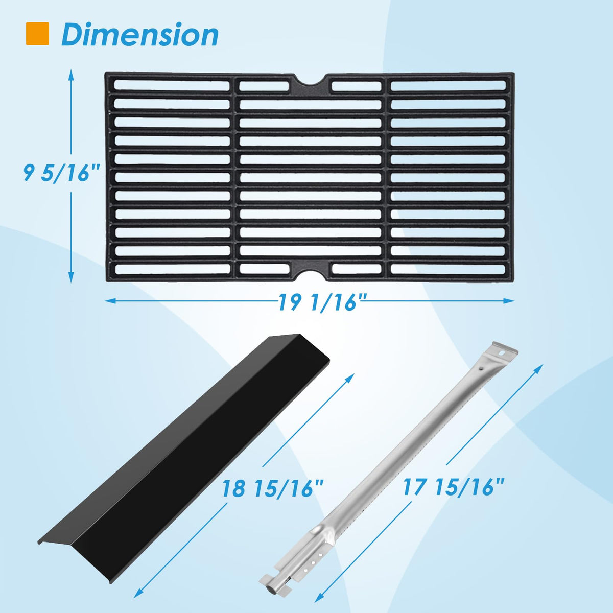 BBQration Longhorn grill parts pack contents for easy replacement.