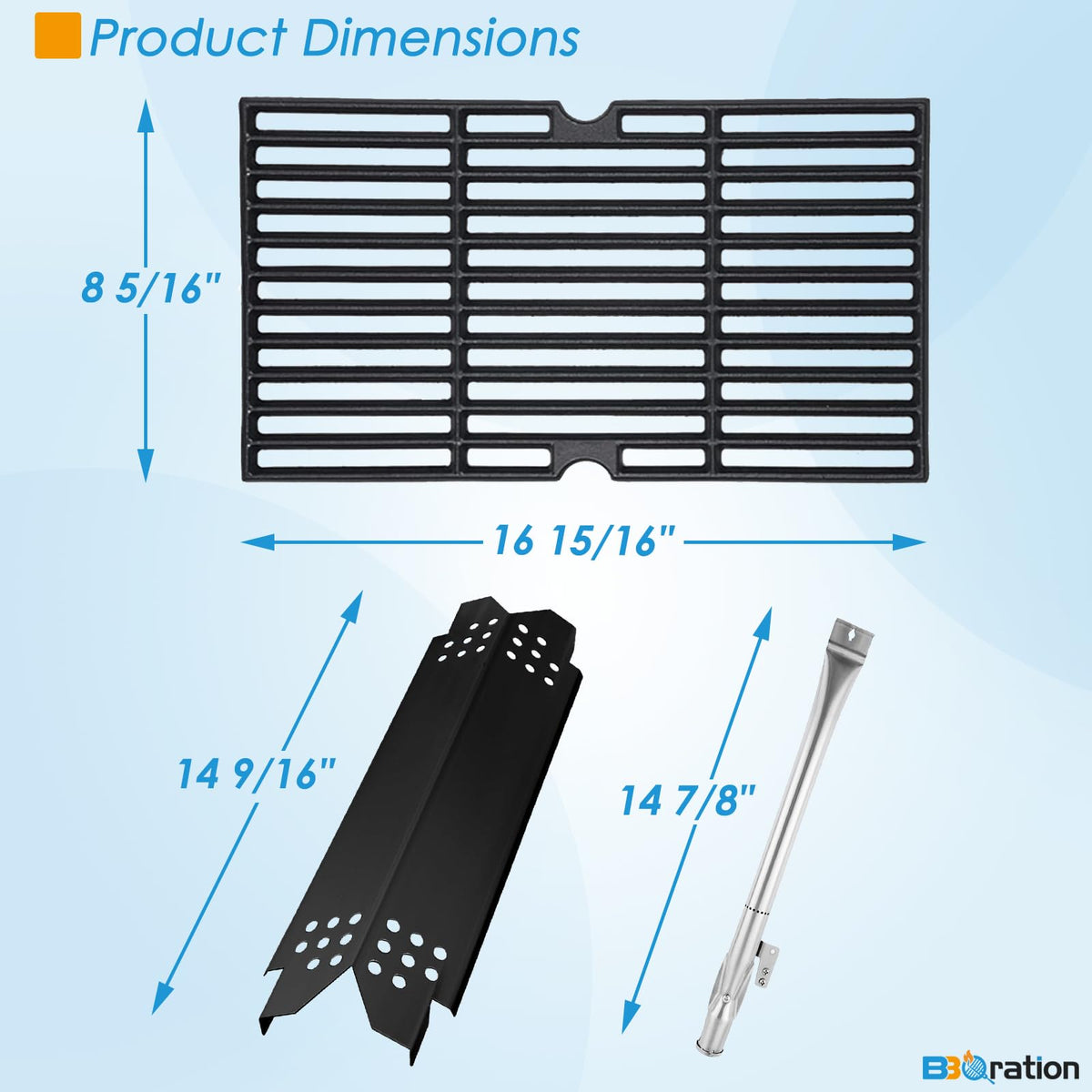 BBQration Megamaster heat plates provide durable protection.
