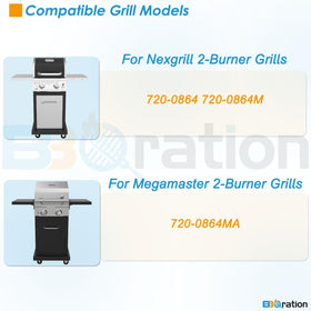 BBQration Nexgrill 2-burner burners deliver consistent heat for reliable grilling.