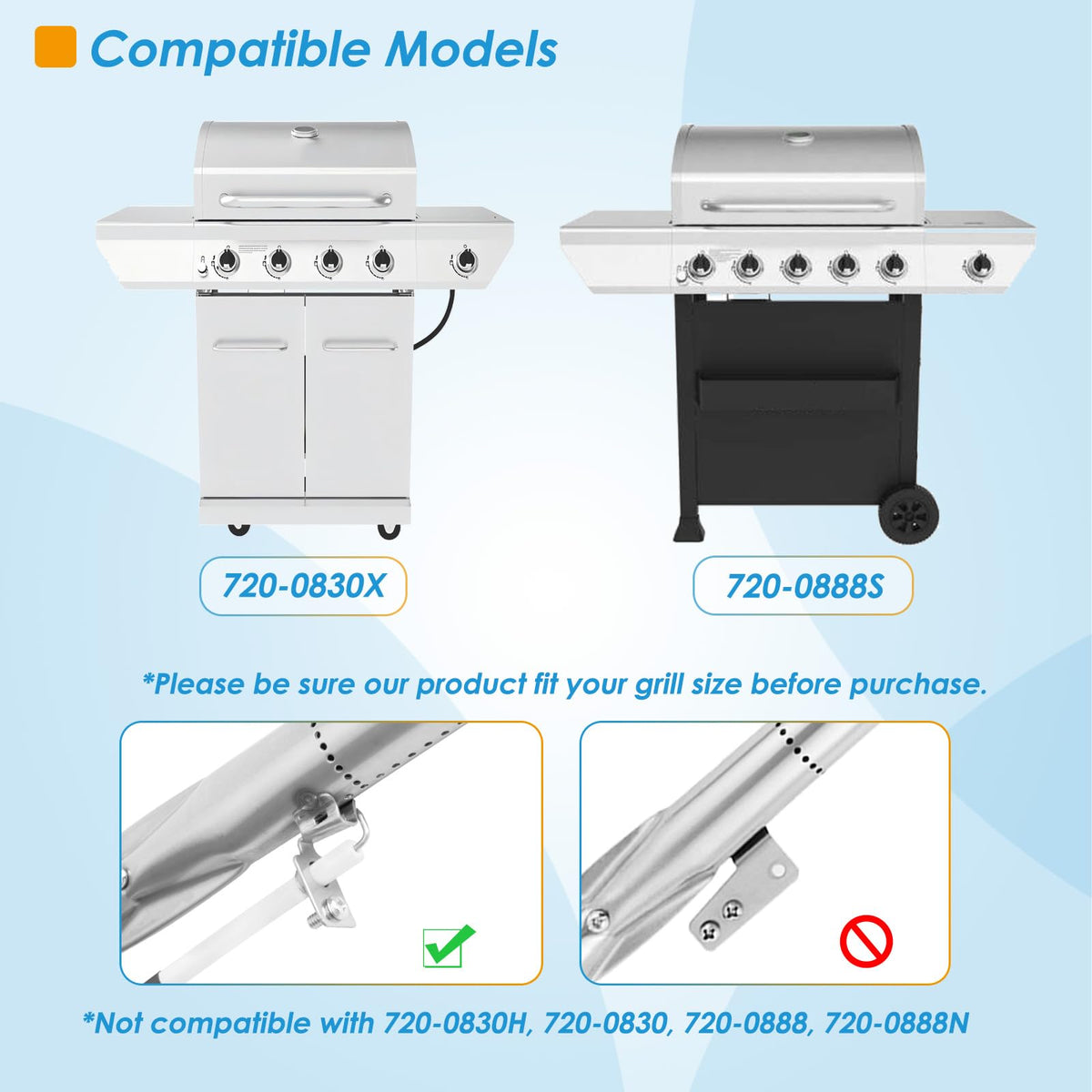 BBQration Nexgrill burners 5-pack for reliable flame and quick heat up