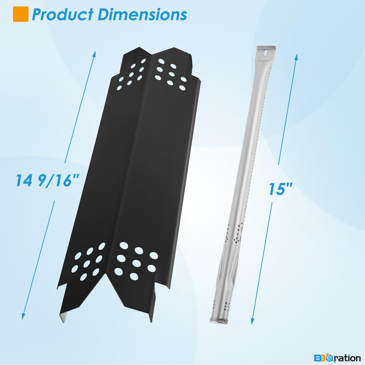 BBQration Nexgrill Deluxe heat plates distribute heat evenly during grilling