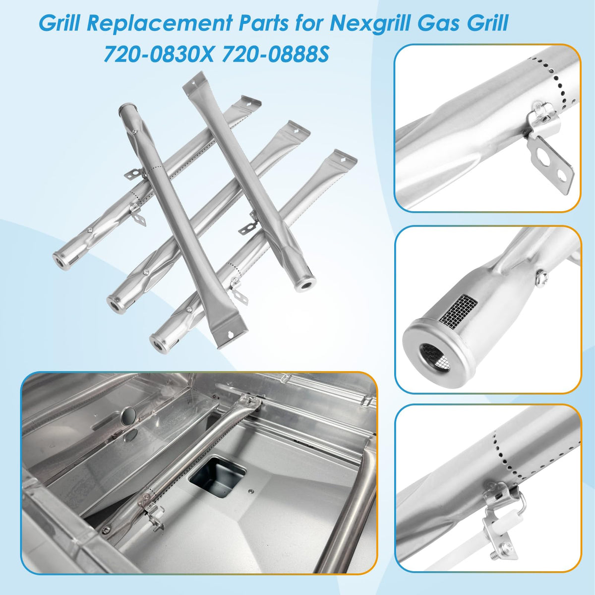 BBQration Nexgrill heat plates 5-pack for even heat coverage and protection
