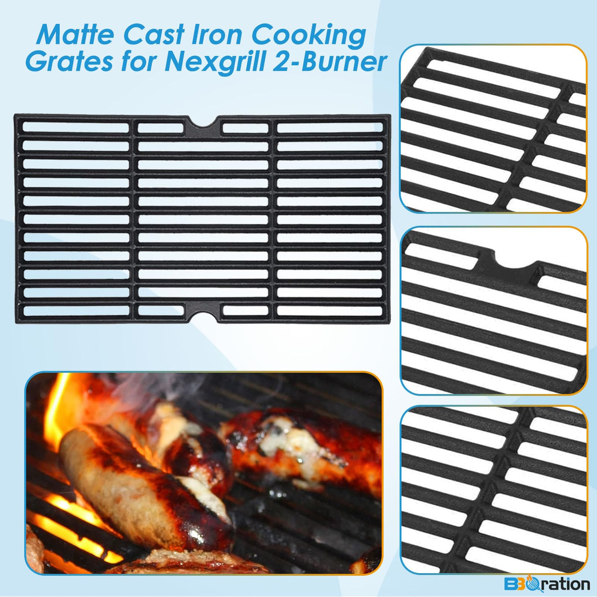 BBQration Nexgrill heat plates promote even heat distribution.