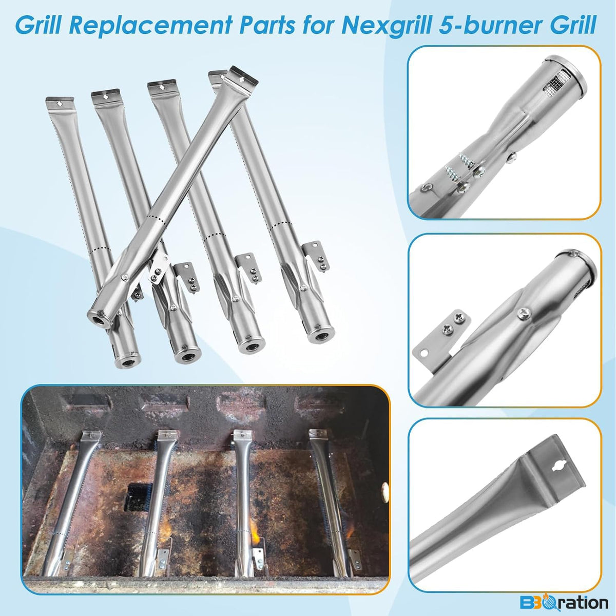 BBQration Nexgrill heat tent replacement image with part reference 04007677A0