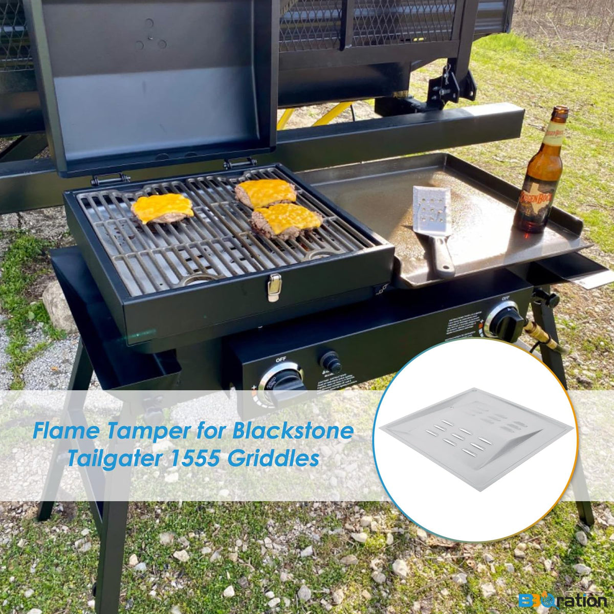 BBQration packaged parts for Blackstone Tailgater 1555 for easy setup.