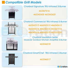 BBQration stamped stainless emitters pack highlights heat distribution for consistent grilling.