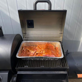 BBQration swing-away grid for Char Griller, easy mounting and swing-out access.