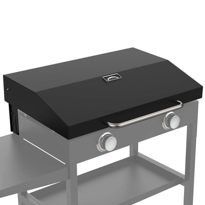 BBQration upgraded hinged lid on Blackstone 28 inch griddle for steadier heat and faster cooking