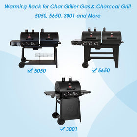 BBQration warming rack for Char Griller 5050—screws included for secure mounting.